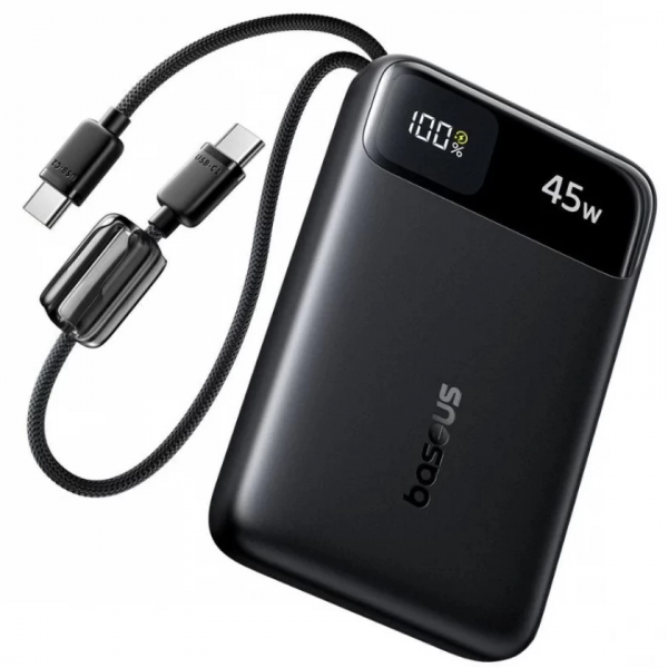 Baterie Externa Baseus EnerFill FC11, 10000mAh, 45W, QC + PD, 1 x USB-A - 3 x USB-C, Neagra E0031000
