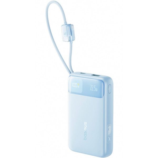 Baterie Externa Baseus EnerFill FC11, 20000mAh, 22.5W, QC + PD, 1 x Lightning - 1 x USB-A - 2 x USB-C, Albastra E0027S06