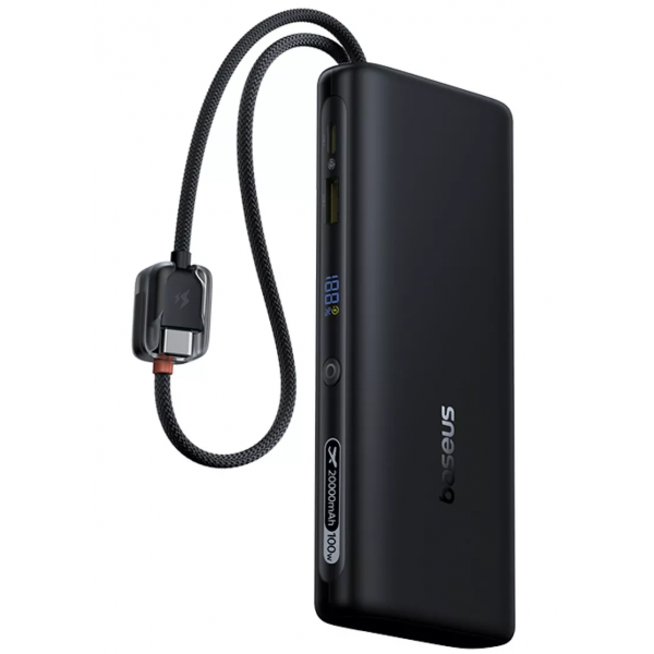 Baterie Externa Baseus EnerFill FC41, 20000mAh, 100W, QC + PD, 1 x USB-A - 3 x USB-C, Neagra E0028N03
