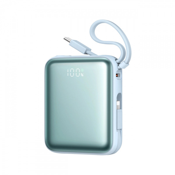 Baterie Externa Joyroom JR-PBF27, 10000mAh, 22.5W, QC + PD, 1 x Lightning - 2 x USB-C, Albastra