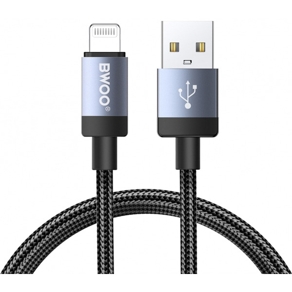 Cablu Date si Incarcare USB-A - Lightning BWOO BO-X401L, 18W, 1m, Negru