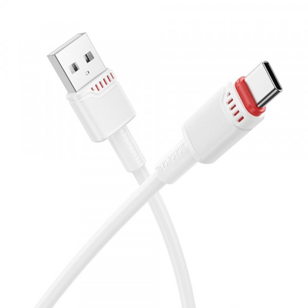 Cablu Date si Incarcare USB-A - USB-C Borofone BX110 Beneficio, 18W, 1m, Alb