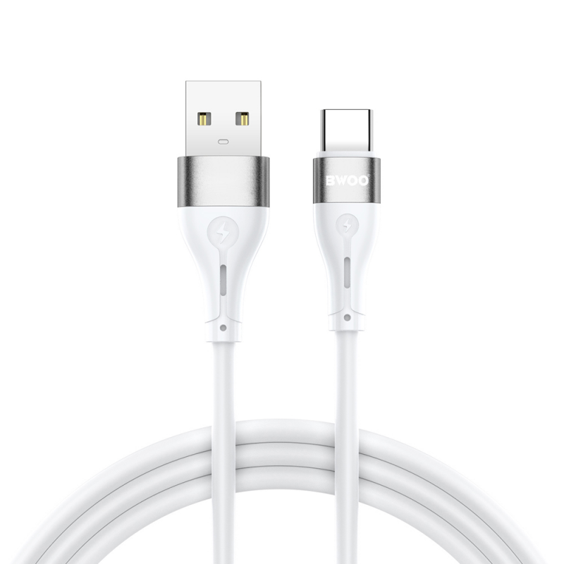 Cablu Date si Incarcare USB-A - USB-C BWOO X280C, 15W, 1m, Alb
