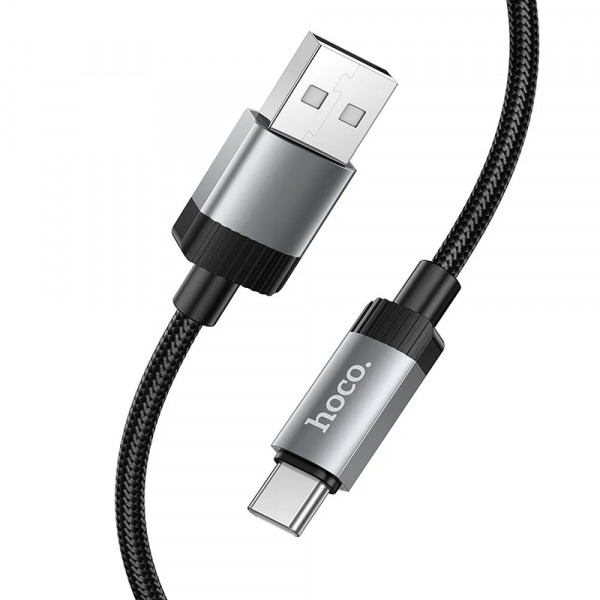 Cablu Date si Incarcare USB-A - USB-C HOCO X117, 60W, 1m, Negru