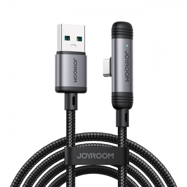 Cablu Date si Incarcare USB-A - USB-C Joyroom S-A56 EnjoyX Angled, 20W, 1.2m, Negru