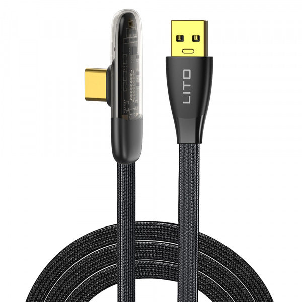 Cablu Date si Incarcare USB-A - USB-C Lito LD11C, 18W, 1m, Negru
