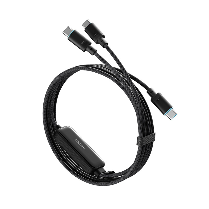 Cablu Date si Incarcare USB-C - 2 x USB-C Cuktech C2C615, 140W, 1.5m, Negru CKC2C615GLBK