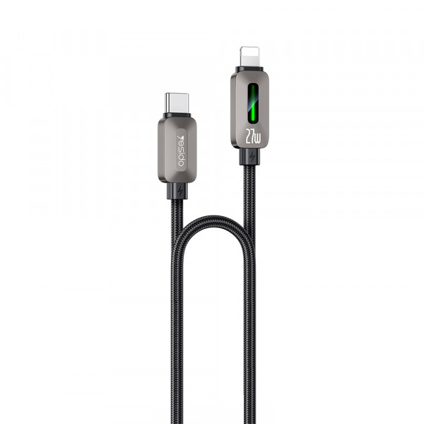 Cablu Date si Incarcare USB-C - Lightning Yesido CA199, 27W, 1.2m, Negru
