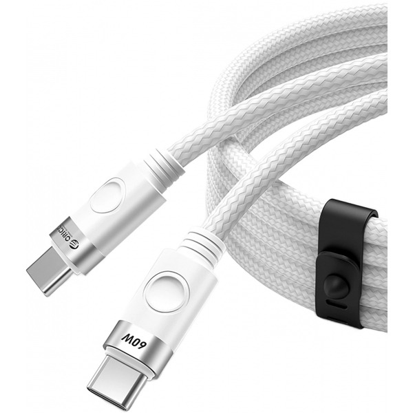 Cablu Date si Incarcare USB-C - USB-C Orico CDX, 60W, 1m, Alb