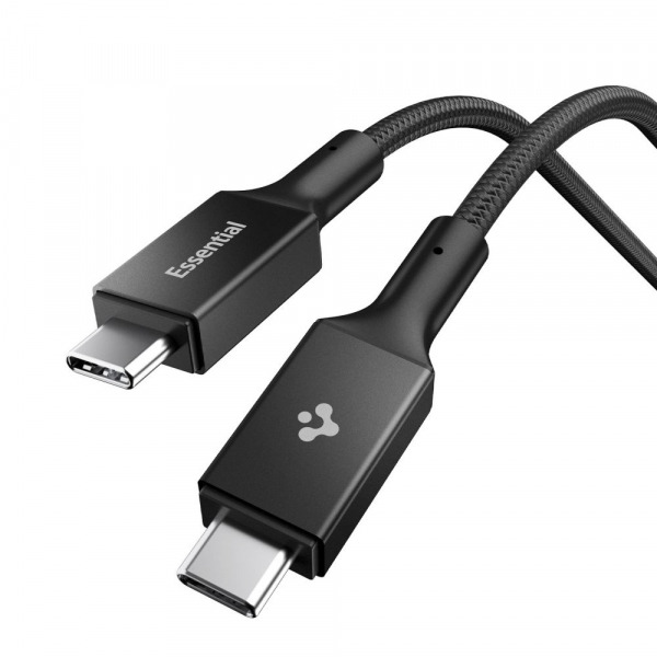 Cablu Date si Incarcare USB-C - USB-C Spigen EB10010CC, 100W, 1m, Negru ACA09459