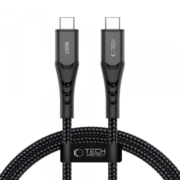 Cablu Date si Incarcare USB-C - USB-C Tech-Protect UB11T Ultraboost, 100W, 1m, Negru