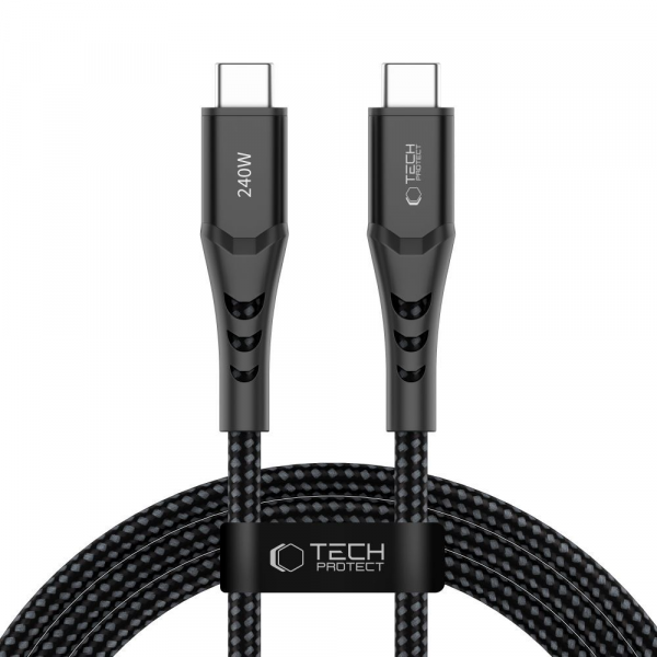 Cablu Date si Incarcare USB-C - USB-C Tech-Protect UB11T Ultraboost, 240W, 2m, Negru