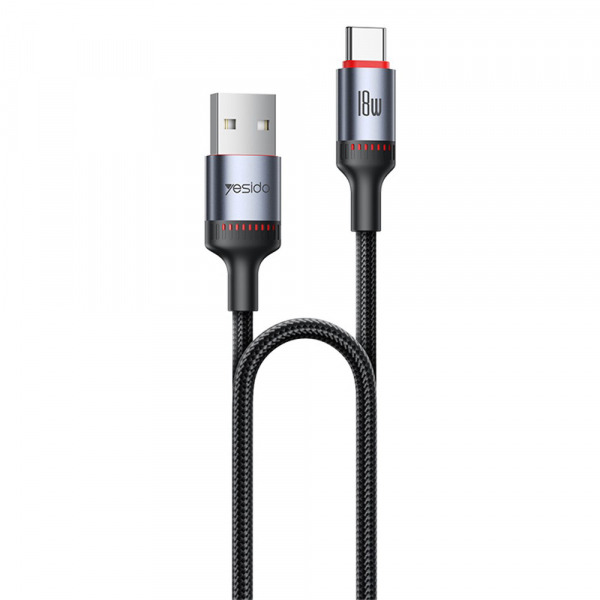 Cablu Date si Incarcare USB-C - USB-C Yesido CA183, 60W, 2m, Negru