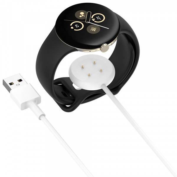 Cablu Incarcare Techsuit THC5 pentru Google Pixel Watch 3 45mm / Watch 3 41mm, USB-A, Alb