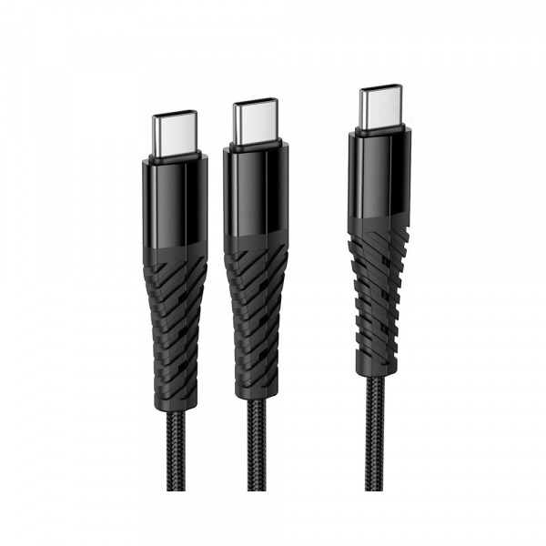 Cablu Incarcare USB-C - 2 x USB-C HOCO X123, 10W, 1m, Negru