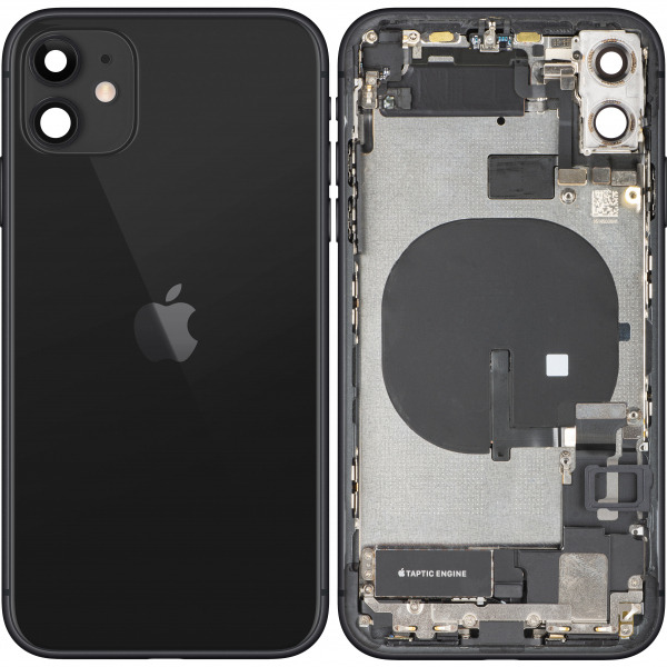 Capac Baterie Apple iPhone 11, Cu Carcasa Mijloc, Full Parts, Negru, Swap Premium
