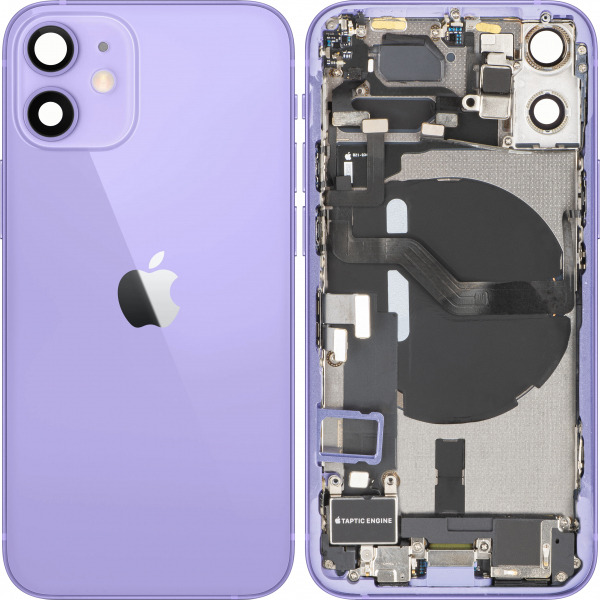 Capac Baterie Apple iPhone 12 mini, Cu Carcasa Mijloc, Full Parts, Mov, Swap Premium