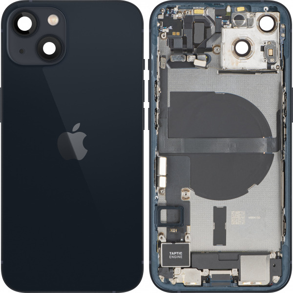 Capac Baterie Apple iPhone 13, Cu Carcasa Mijloc, Full Parts, Negru (Midnight), Swap Premium