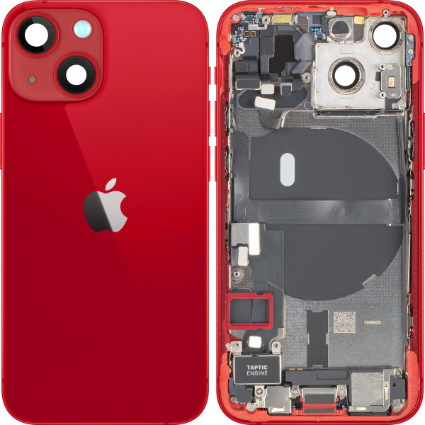 Capac Baterie Apple iPhone 13 mini, Cu Carcasa Mijloc, Full Parts, Rosu, Swap Premium