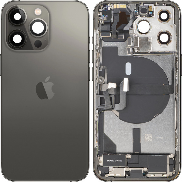 Capac Baterie Apple iPhone 13 Pro, Cu Carcasa Mijloc, Full Parts, Negru (Graphite), Swap Premium