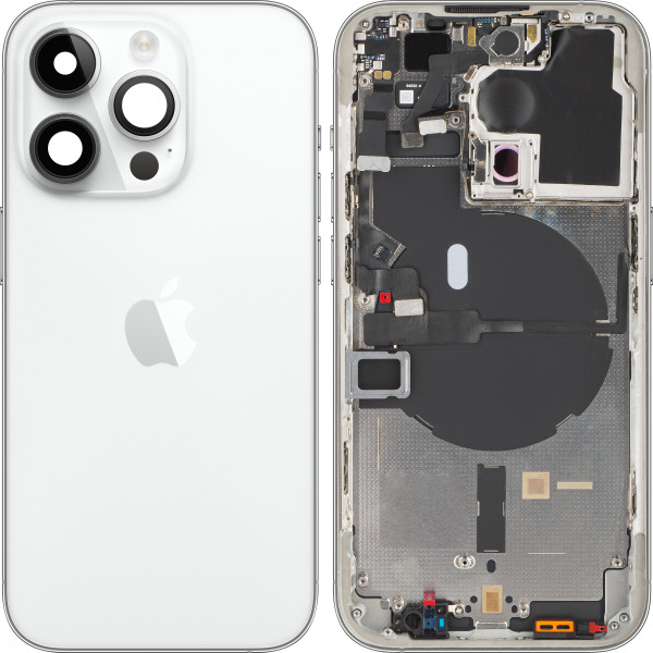 Capac Baterie Apple iPhone 14 Pro, Cu Carcasa Mijloc, Argintiu, Swap Premium
