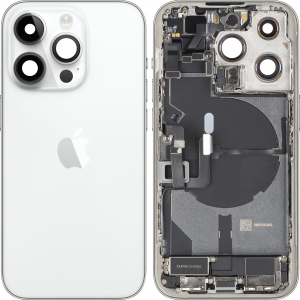 Capac Baterie Apple iPhone 14 Pro, Cu Carcasa Mijloc, Full Parts, Argintiu, Swap Premium