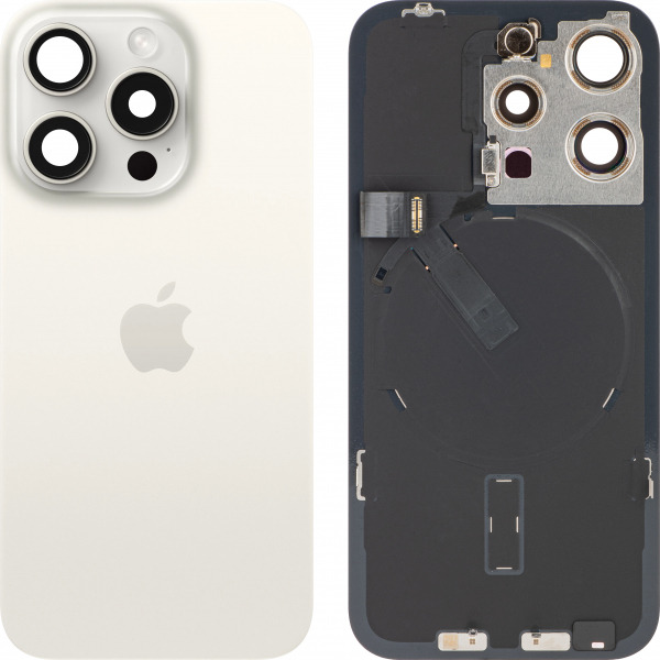 Capac Baterie Apple iPhone 15 Pro, Alb (White Titanium), Swap Premium