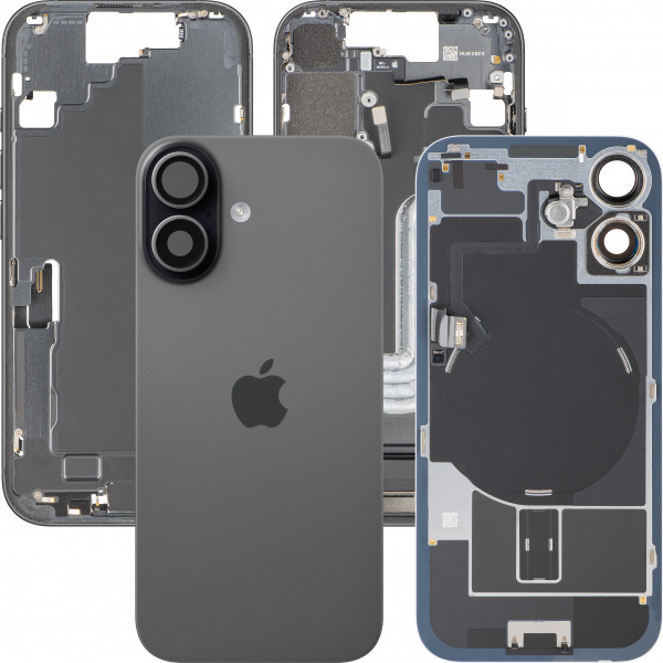 Capac Baterie Apple iPhone 17, Cu Carcasa Mijloc, Full Parts, Negru, Swap Premium
