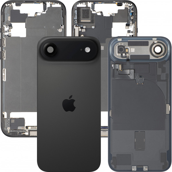 Capac Baterie Apple iPhone 17 Air, Cu Carcasa Mijloc, Full Parts, Negru (Space Black), Swap Premium