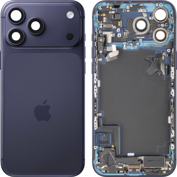 Capac Baterie Apple iPhone 17 Pro Max, Cu Carcasa Mijloc, Full Parts, Bleumarin (Deep Blue), Swap Premium