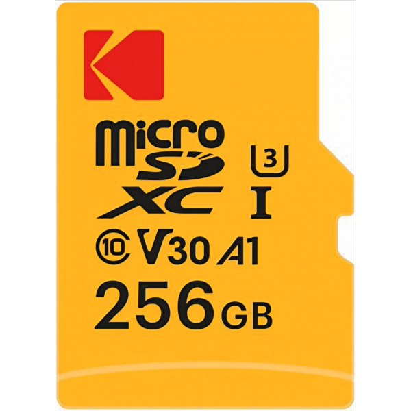 Card Memorie microSDXC Kodak Ultra Performance, 256Gb, Clasa 10 / UHS-1 U3, Cu Adaptor EKMSDM256GXC10HPRK