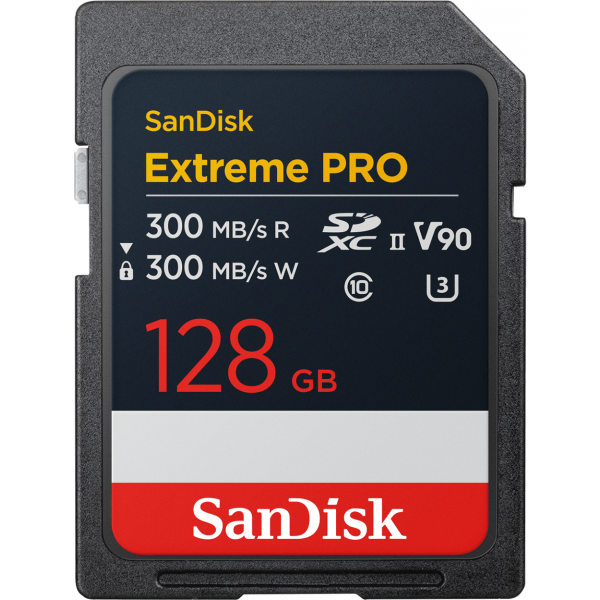 Card Memorie SDXC SanDisk Extreme Pro, 128Gb, Clasa 10 / UHS-2 U3 SDSDXDM-128G-GN4IN