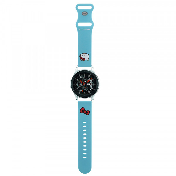 Curea Hello Kitty Silicone Kitty Head pentru Samsung Galaxy Watch / Huawei Watch 46mm / 45mm / 41mm Series, Albastra