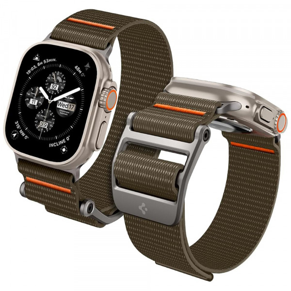 Curea Spigen DuraPro Flex pentru Apple Watch 49mm / 46mm / 45mm / 44mm Series, Kaki Portocalie AMP05982