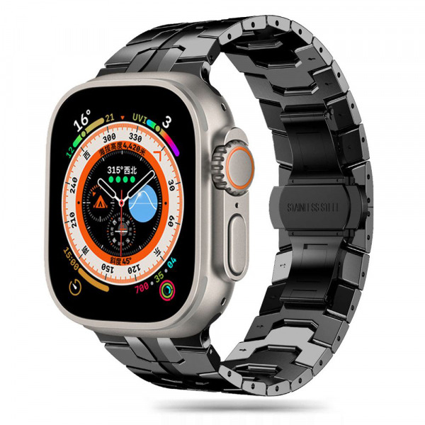Curea Techsuit W063 pentru Apple Watch 49mm / 46mm / 45mm / 44mm / 42mm Series, Neagra