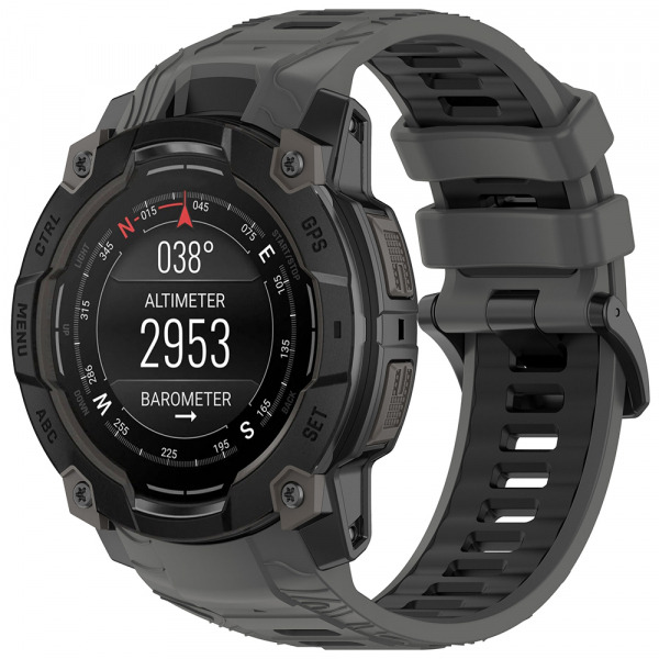 Curea Techsuit W077 pentru Garmin Instinct 3 45mm Solar / Instinct 3 45mm, Gri