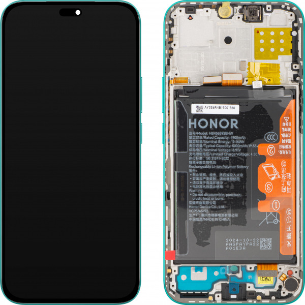 Display cu Touchscreen Honor X8c, cu Rama si Acumulator, Verde (Marrs Green), Service Pack 0235AMXQ