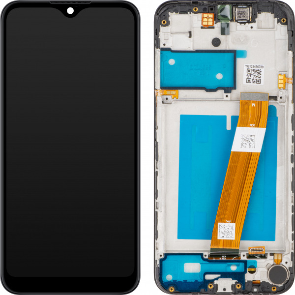 Display cu Touchscreen MP compatibil cu Samsung Galaxy A01 A015, cu Rama, Versiune Non-Europa, Negru