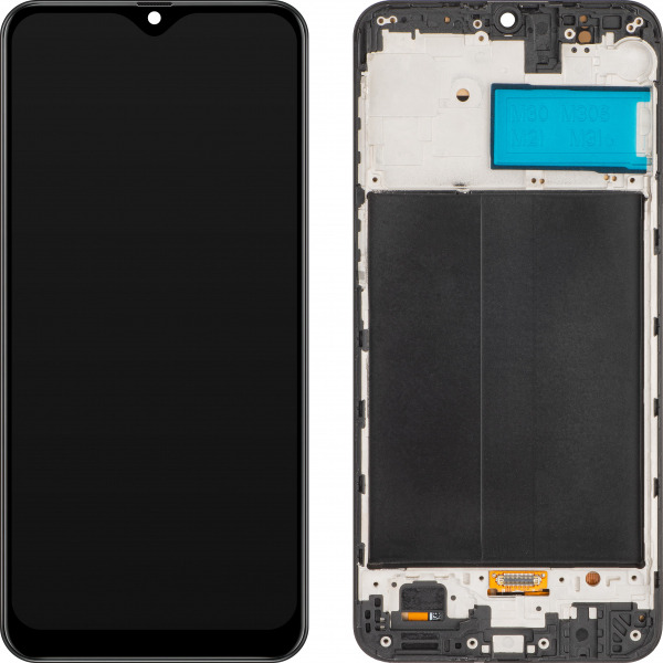 Display cu Touchscreen MP compatibil cu Samsung Galaxy M21 M215 / M30 M305 / M30s M307 / M31 M315, cu Rama, Versiune OLED, Negru