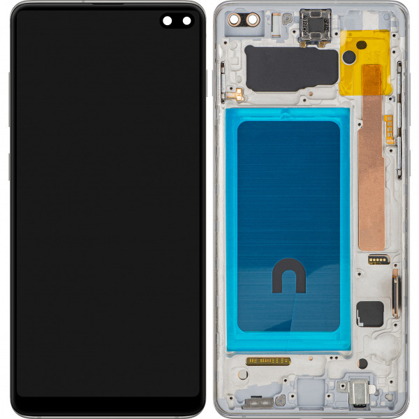 Display cu Touchscreen MP compatibil cu Samsung Galaxy S10+ G975, cu Rama, Argintiu