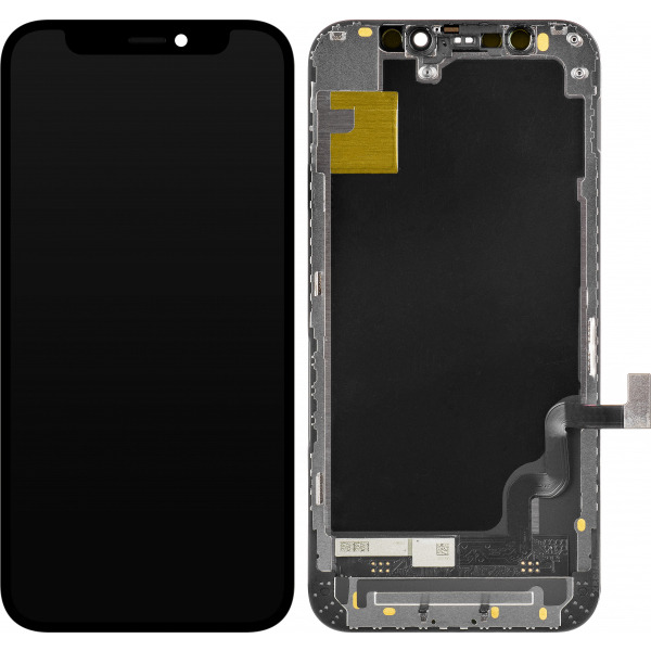 Display cu Touchscreen ZY pentru Apple iPhone 12 mini, cu Rama, Versiune LCD In-Cell IC Movable, Negru