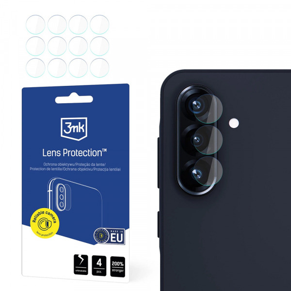 Folie de protectie Camera Spate 3MK Protection pentru Samsung Galaxy A36 A366, Sticla Flexibila, Set 4 bucati, Transparenta