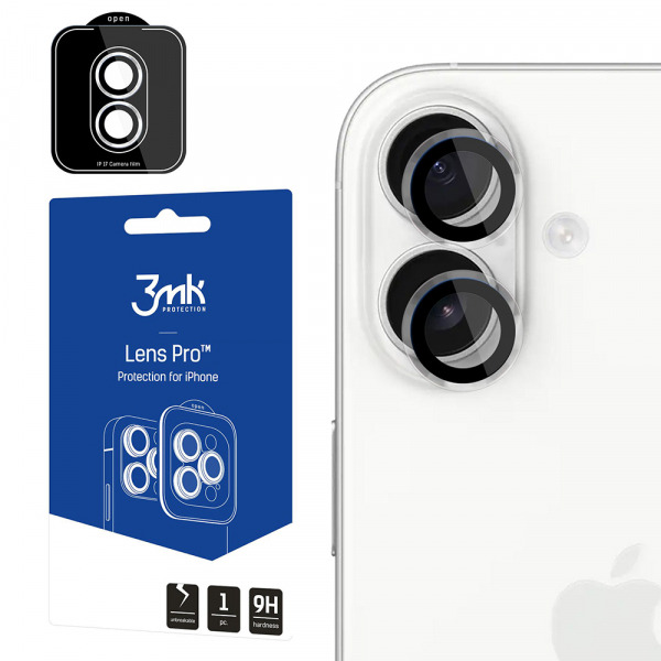 Folie de protectie Camera Spate 3MK Protection Pro pentru Apple iPhone 17, Sticla Securizata, Transparenta