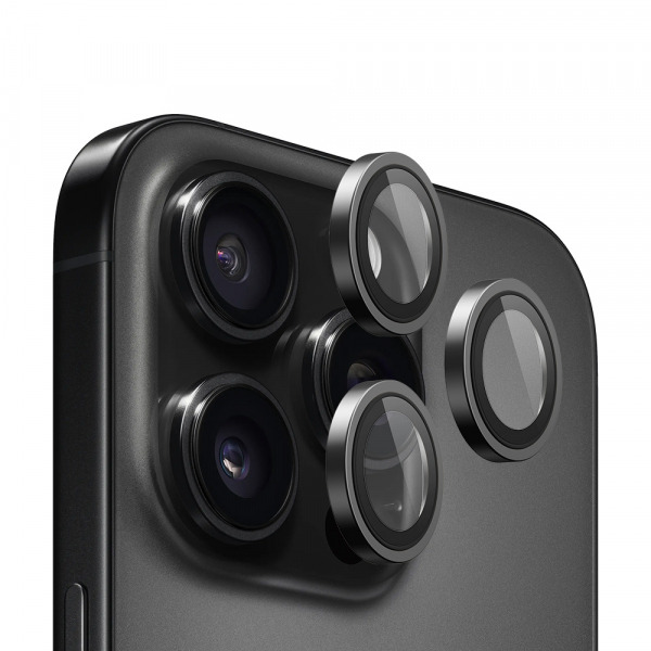 Folie de protectie Camera Spate Blueo 99 Anti-Refective HD pentru Apple iPhone 16 Pro Max / 16 Pro, Sticla Securizata, Neagra
