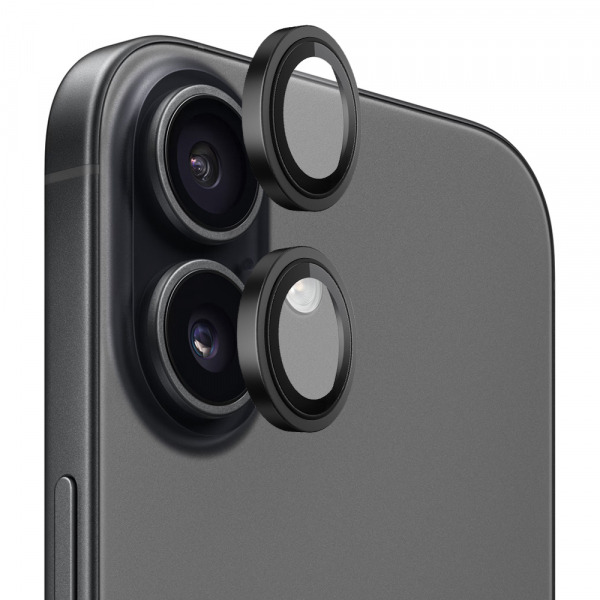 Folie de protectie Camera Spate Blueo Metal Frame pentru Apple iPhone 17, Sticla Securizata, Neagra