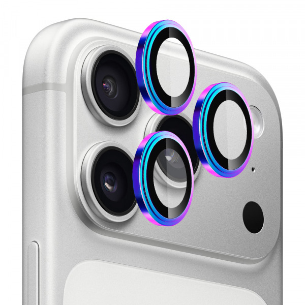Folie de protectie Camera Spate Blueo Sapphire Crystal pentru Apple iPhone 17 Pro Max / 17 Pro, Sticla Securizata, Multicolor