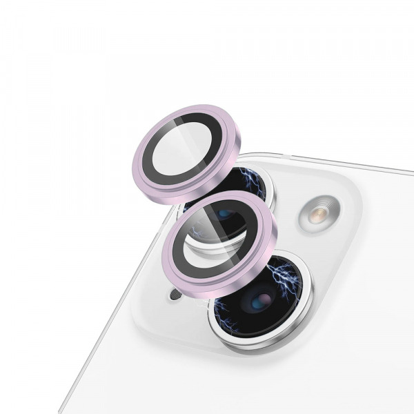 Folie de protectie Camera Spate Lito S+ pentru Apple iPhone 15 Plus / 15, Sticla Securizata, Roz