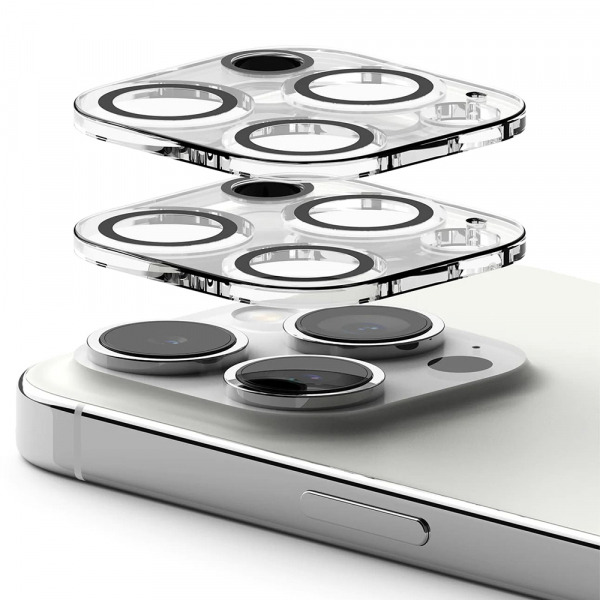 Folie de protectie Camera Spate Ringke pentru Apple iPhone 15 Pro, Sticla Securizata, Set 2 bucati, Transparenta