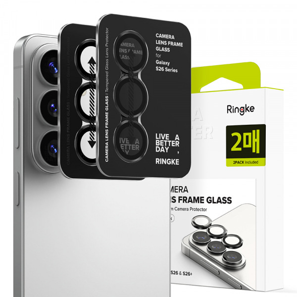 Folie de protectie Camera Spate Ringke pentru Samsung Galaxy S26 Plus S947 / S26, Sticla Securizata, Set 2 bucati, Neagra