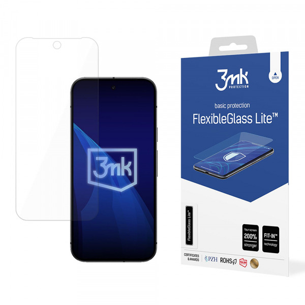 Folie de protectie Ecran 3MK FlexibleGlass Lite pentru Google Pixel 9a, Sticla Flexibila, Full Glue